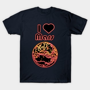 Electric Solar System I Love Mars T-Shirt